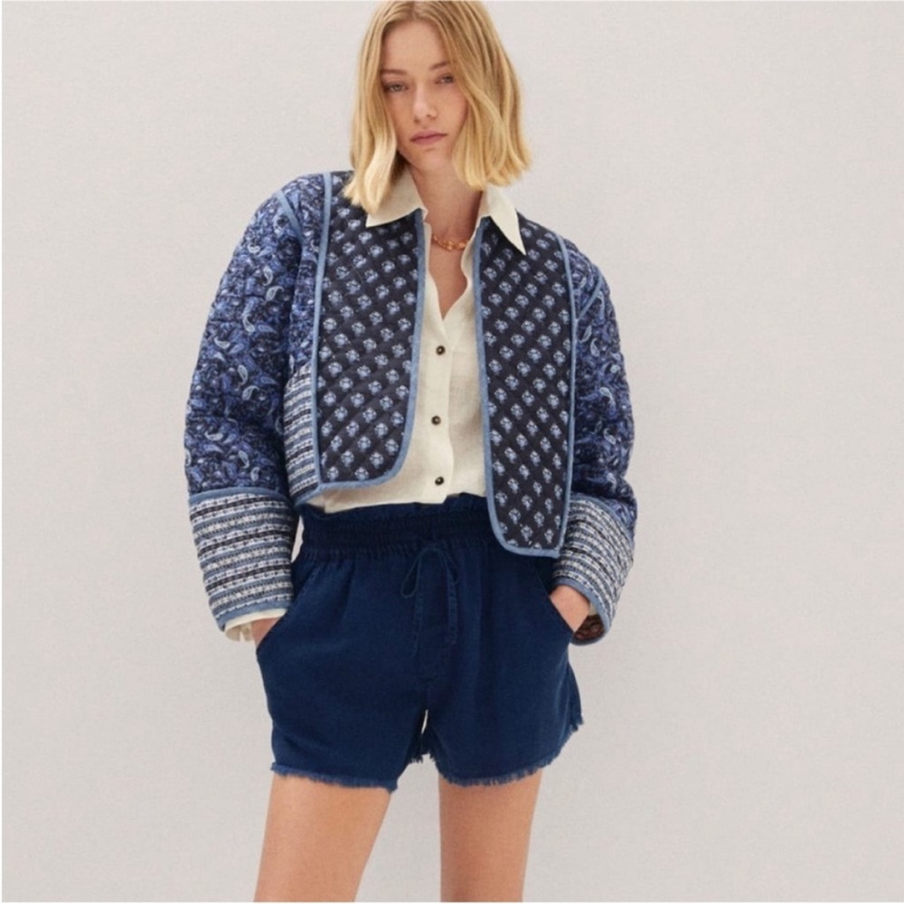 Patchwork Floral Reversible Jacket in Indigo & Petal - Picture 2 of 14